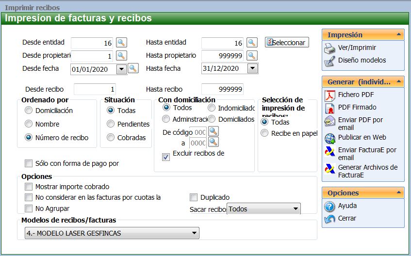 Configuración de recibos con gesfincas.net